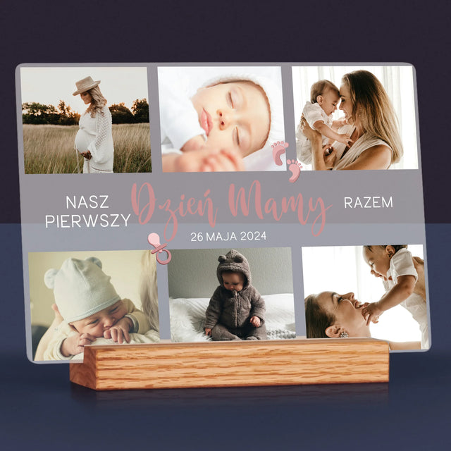 Fotokolaż: Nasz Pierwszy Dzień Mamy - Wydruk Na Szkle Akrylowym