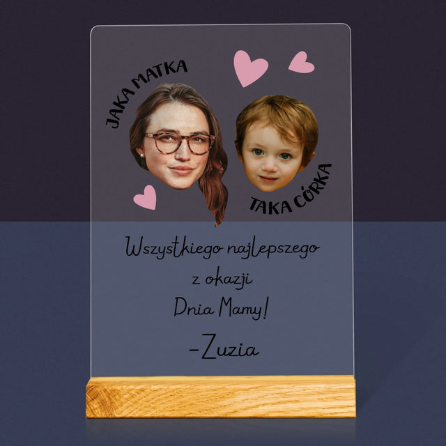 Zdjęcie i Podpis: Jaka Matka Taka Córka - Wydruk Na Szkle Akrylowym