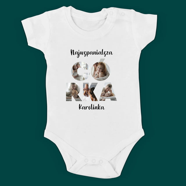 Słowo Ze Zdjęć: Tata z Córeczką - Zestaw Koszulka Męska i Body Niemowlęce