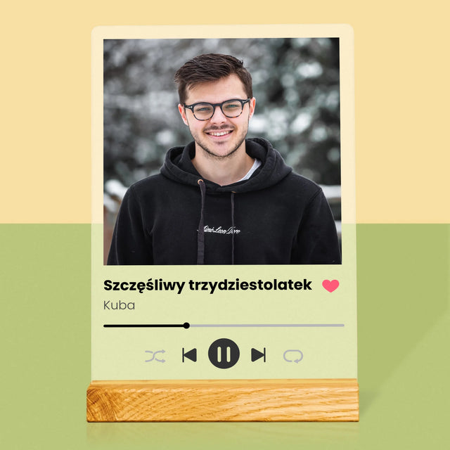 Zdjęcie I Podpis: Spotify Na 30 Urodziny - Wydruk Na Szkle Akrylowym