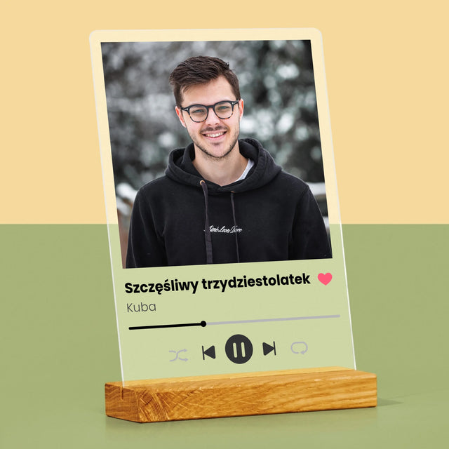 Zdjęcie I Podpis: Spotify Na 30 Urodziny - Wydruk Na Szkle Akrylowym