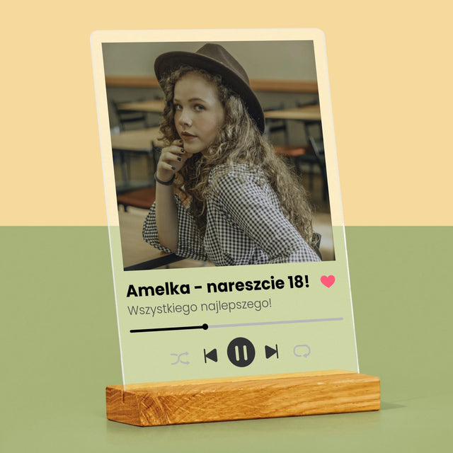 Zdjęcie I Podpis: Spotify Na 18 Urodziny - Wydruk Na Szkle Akrylowym