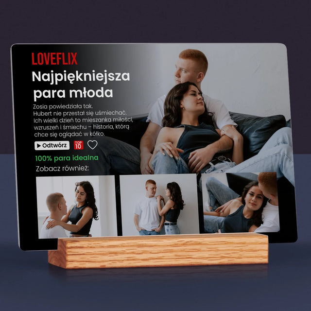 Fotokolaż: Plakat Netflix Dla Pary Młodej - Wydruk Na Szkle Akrylowym