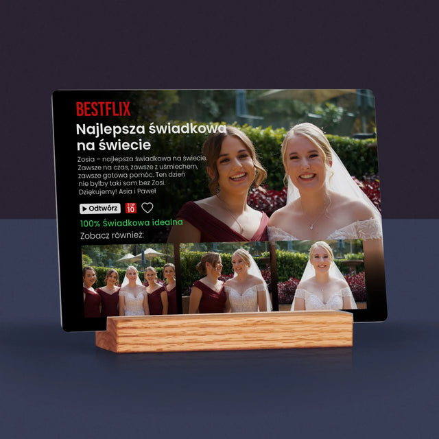 Fotokolaż: Plakat Netflix Dla Świadkowej - Wydruk Na Szkle Akrylowym