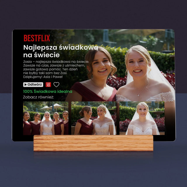 Fotokolaż: Plakat Netflix Dla Świadkowej - Wydruk Na Szkle Akrylowym