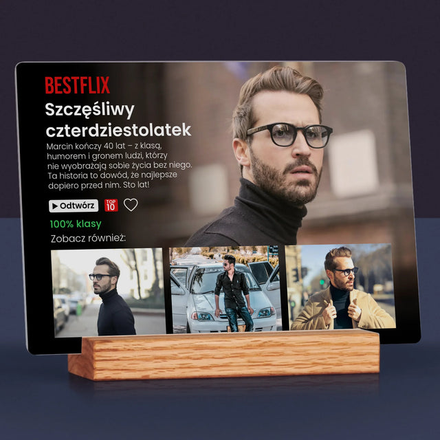 Fotokolaż: Plakat Netflix Urodzinowy - Wydruk Na Szkle Akrylowym
