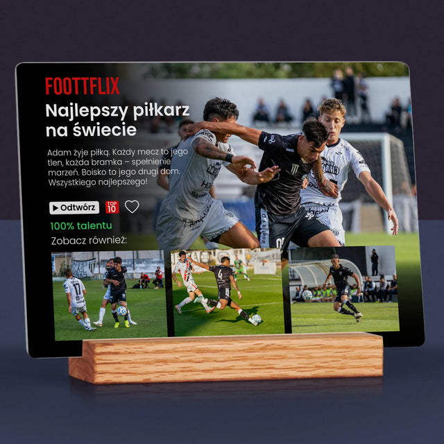 Fotokolaż: Plakat Netflix Piłka Nożna - Wydruk Na Szkle Akrylowym