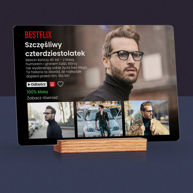 Fotokolaż: Plakat Netflix Urodzinowy - Wydruk Na Szkle Akrylowym