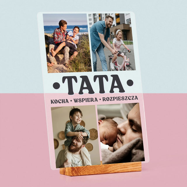 Fotokolaż: Kochany Tata - Wydruk Na Szkle Akrylowym