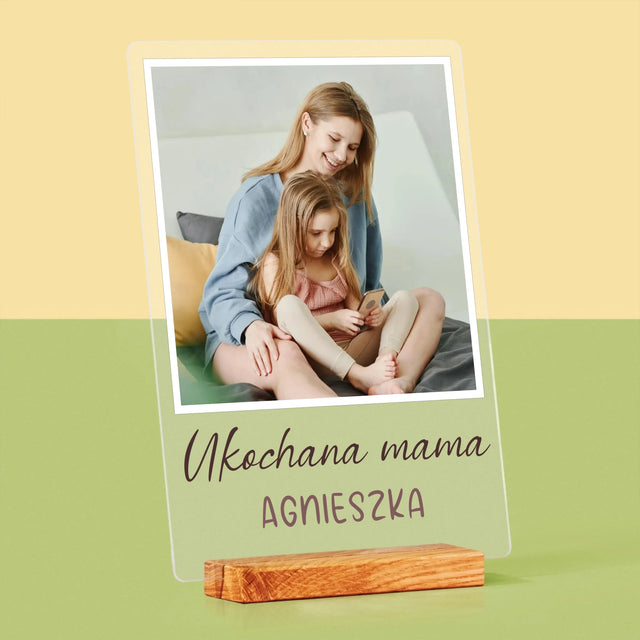 Zdjęcie I Podpis: Dla Kochanej Mamy - Wydruk Na Szkle Akrylowym