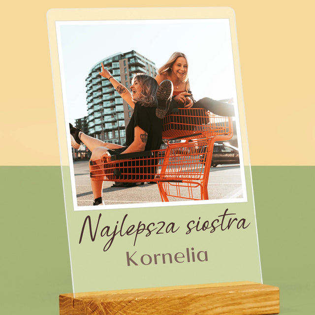 Zdjęcie I Podpis: Dla Siostry - Wydruk Na Szkle Akrylowym