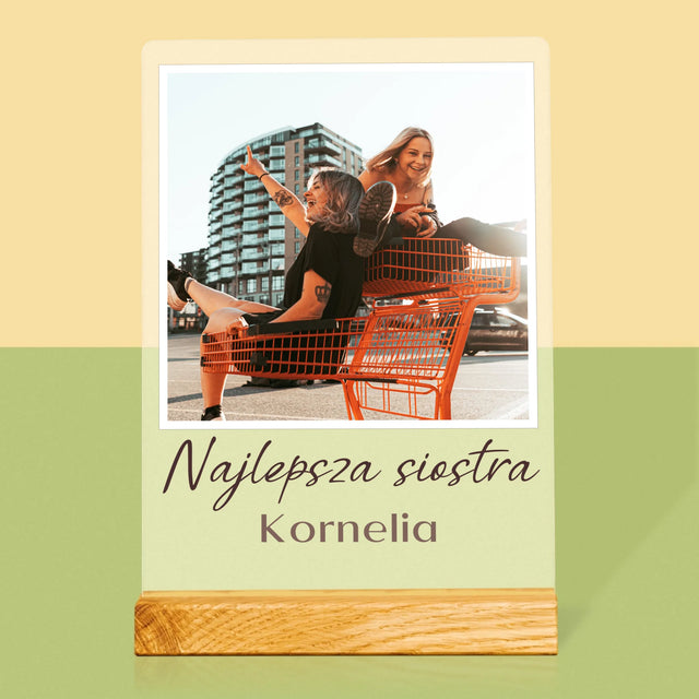 Zdjęcie I Podpis: Dla Siostry - Wydruk Na Szkle Akrylowym