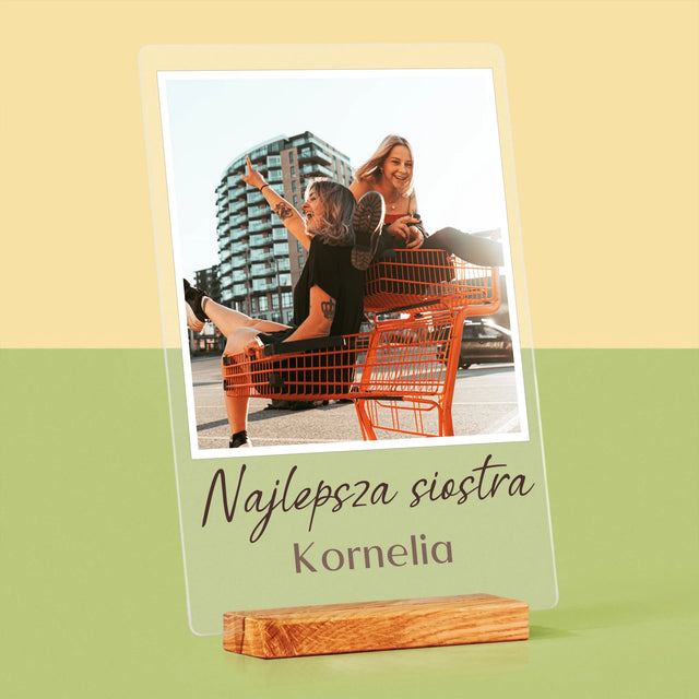 Zdjęcie I Podpis: Dla Siostry - Wydruk Na Szkle Akrylowym