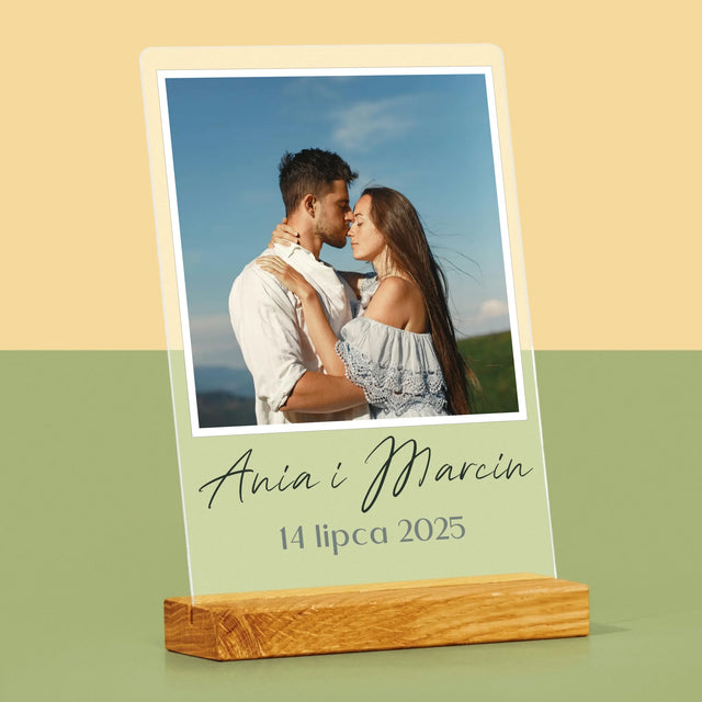 Zdjęcie I Podpis: Dla Pary Młodej - Wydruk Na Szkle Akrylowym