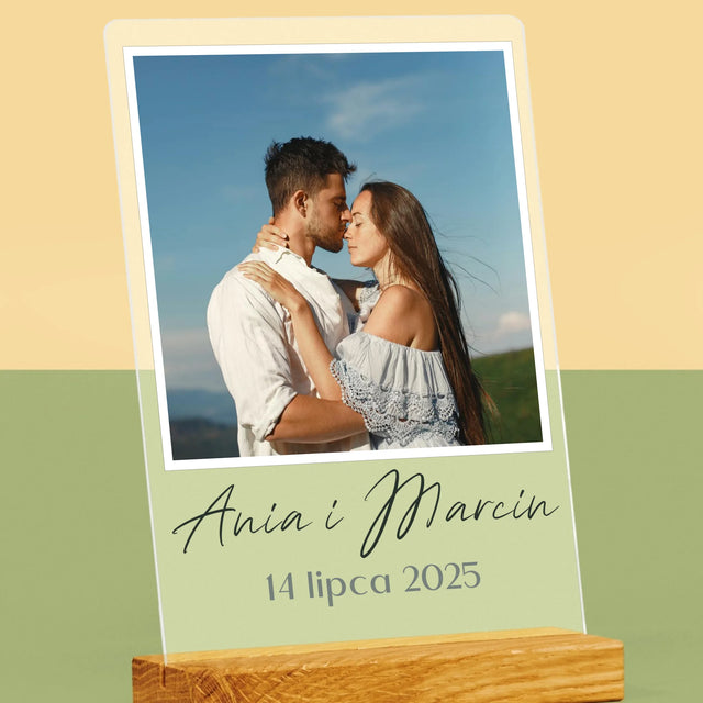 Zdjęcie I Podpis: Dla Pary Młodej - Wydruk Na Szkle Akrylowym