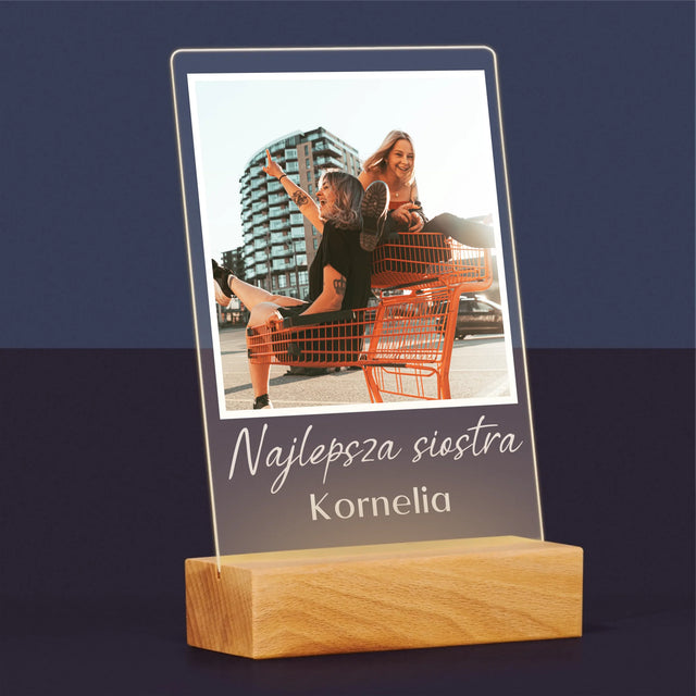 Zdjęcie I Podpis: Dla Siostry - Wydruk Na Szkle Akrylowym