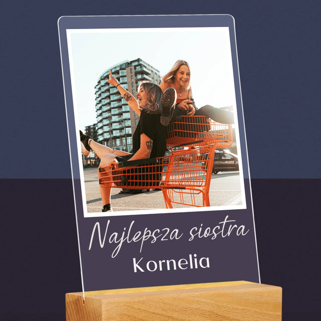 Zdjęcie I Podpis: Dla Siostry - Wydruk Na Szkle Akrylowym