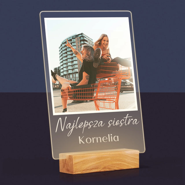 Zdjęcie I Podpis: Dla Siostry - Wydruk Na Szkle Akrylowym