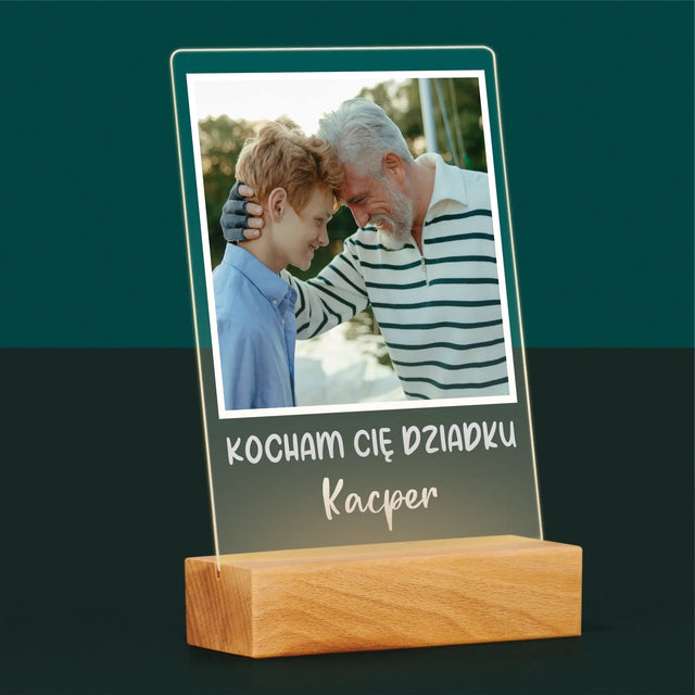 Zdjęcie I Podpis: Dla Dziadka - Wydruk Na Szkle Akrylowym