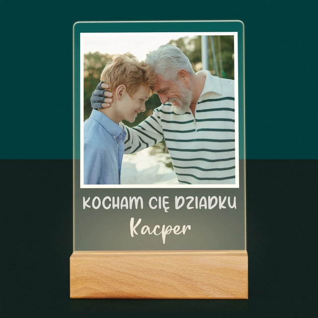 Zdjęcie I Podpis: Dla Dziadka - Wydruk Na Szkle Akrylowym