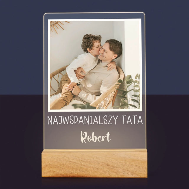 Zdjęcie I Podpis: Dla Najwspanialszego Taty - Wydruk Na Szkle Akrylowym