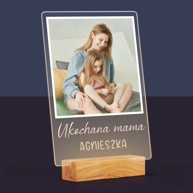 Zdjęcie I Podpis: Dla Kochanej Mamy - Wydruk Na Szkle Akrylowym