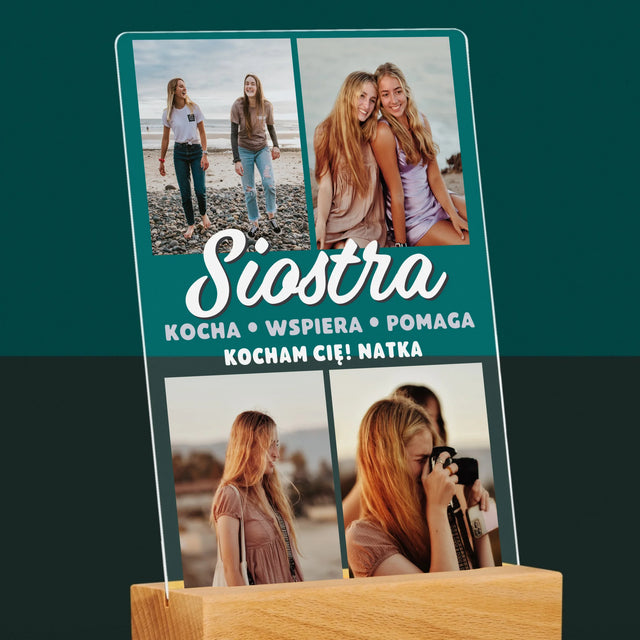 Fotokolaż: Kochana Siostra - Wydruk Na Szkle Akrylowym