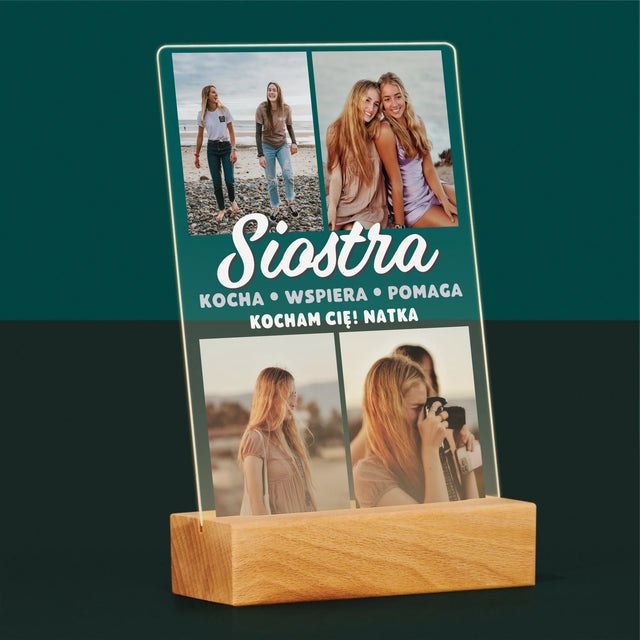 Fotokolaż: Kochana Siostra - Wydruk Na Szkle Akrylowym