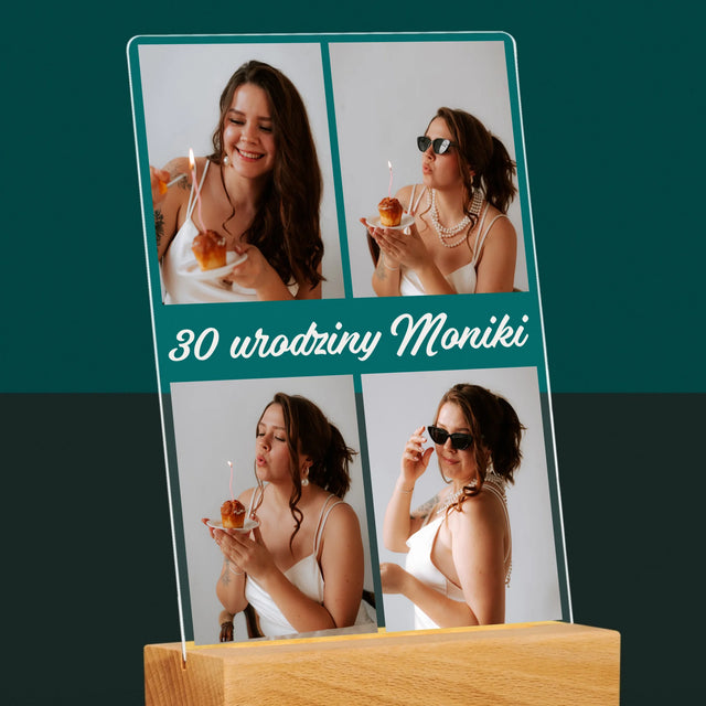 Fotokolaż: Zdjęcia Urodzinowe Życzenia - Wydruk Na Szkle Akrylowym