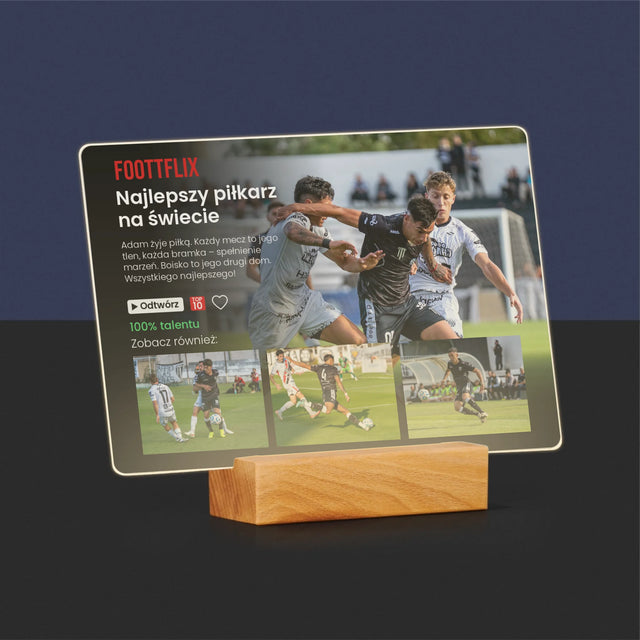 Fotokolaż: Plakat Netflix Piłka Nożna - Wydruk Na Szkle Akrylowym