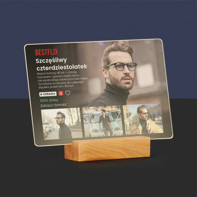 Fotokolaż: Plakat Netflix Urodzinowy - Wydruk Na Szkle Akrylowym