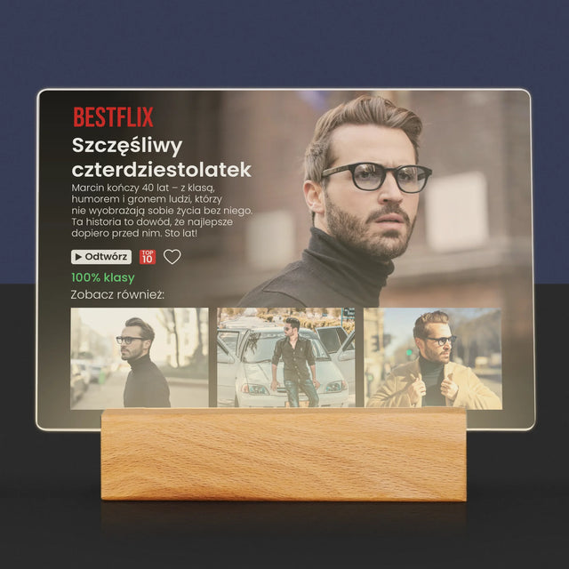 Fotokolaż: Plakat Netflix Urodzinowy - Wydruk Na Szkle Akrylowym