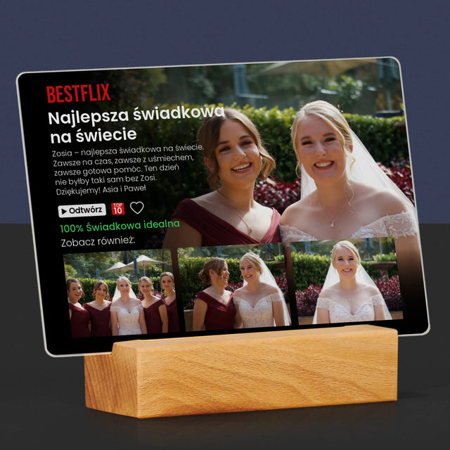 Fotokolaż: Plakat Netflix Dla Świadkowej - Wydruk Na Szkle Akrylowym