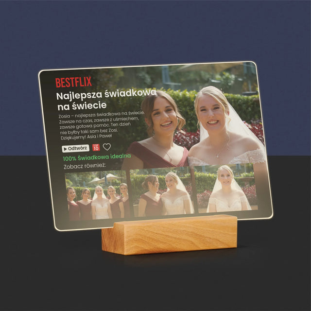 Fotokolaż: Plakat Netflix Dla Świadkowej - Wydruk Na Szkle Akrylowym
