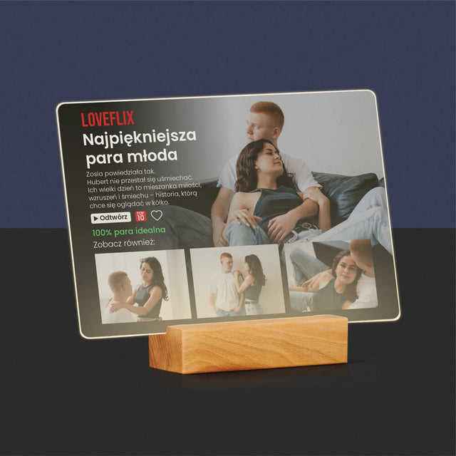 Fotokolaż: Plakat Netflix Dla Pary Młodej - Wydruk Na Szkle Akrylowym