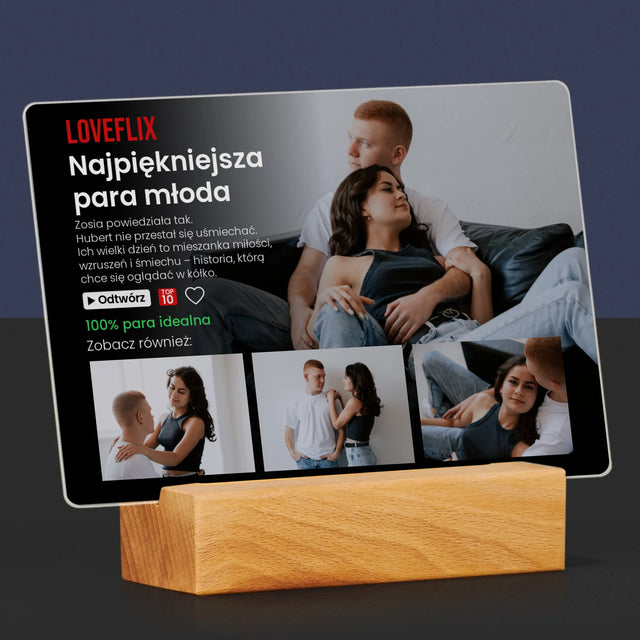Fotokolaż: Plakat Netflix Dla Pary Młodej - Wydruk Na Szkle Akrylowym