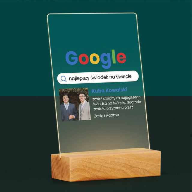 Zdjęcie I Podpis: Najlepszy Świadek Wynik Google - Wydruk Na Szkle Akrylowym