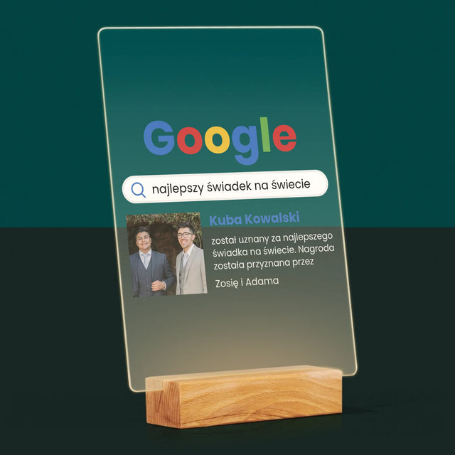 Zdjęcie I Podpis: Najlepszy Świadek Wynik Google - Wydruk Na Szkle Akrylowym