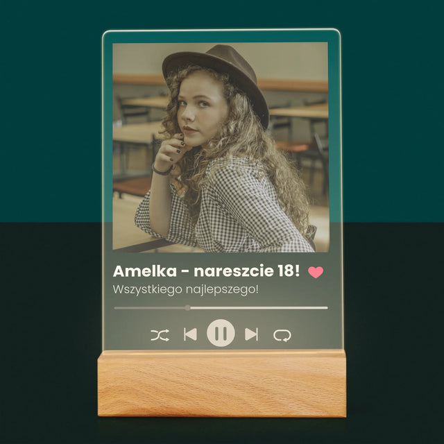 Zdjęcie I Podpis: Spotify Na 18 Urodziny - Wydruk Na Szkle Akrylowym