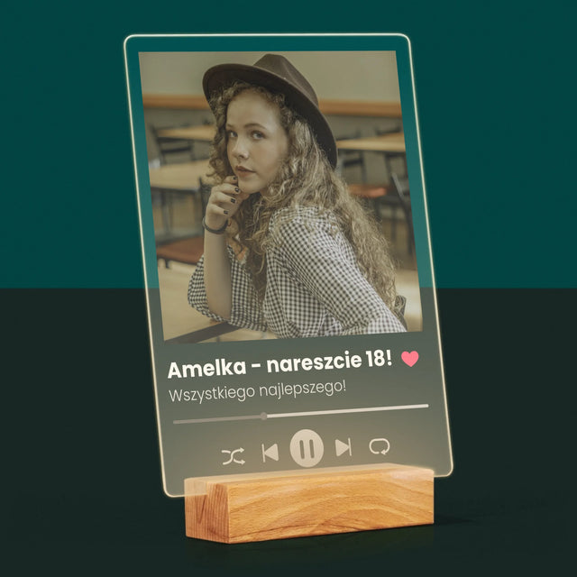 Zdjęcie I Podpis: Spotify Na 18 Urodziny - Wydruk Na Szkle Akrylowym