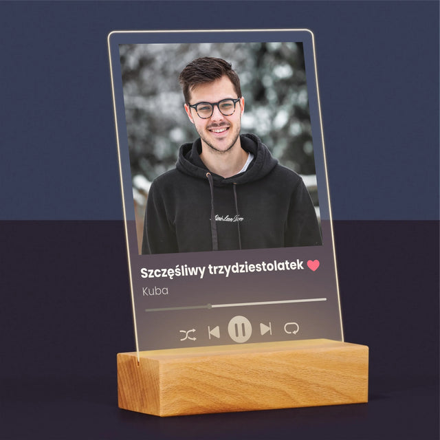 Zdjęcie I Podpis: Spotify Na 30 Urodziny - Wydruk Na Szkle Akrylowym