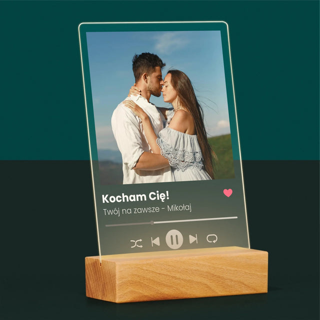 Zdjęcie I Podpis: Spotify Miłosny - Wydruk Na Szkle Akrylowym
