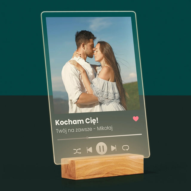 Zdjęcie I Podpis: Spotify Miłosny - Wydruk Na Szkle Akrylowym