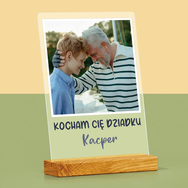 Zdjęcie I Podpis: Dla Dziadka - Wydruk Na Szkle Akrylowym