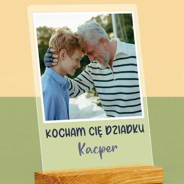 Zdjęcie I Podpis: Dla Dziadka - Wydruk Na Szkle Akrylowym