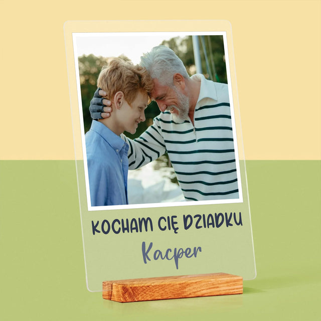 Zdjęcie I Podpis: Dla Dziadka - Wydruk Na Szkle Akrylowym