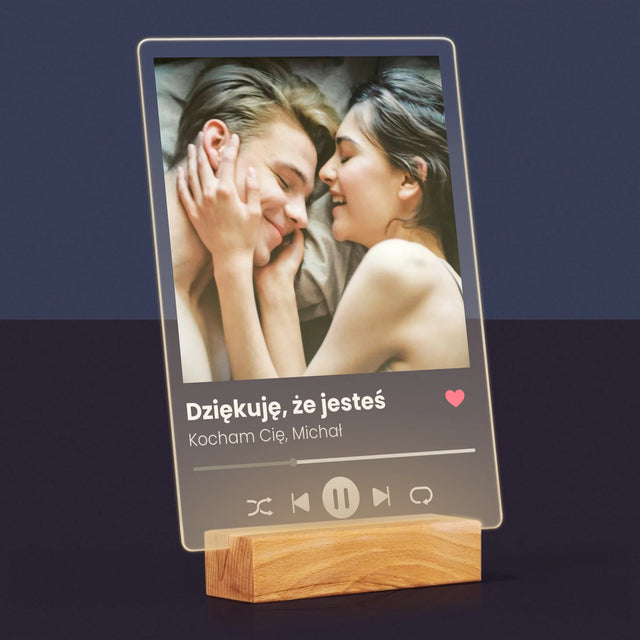 Zdjęcie I Podpis: Spotify Dla Dziewczyny - Wydruk Na Szkle Akrylowym