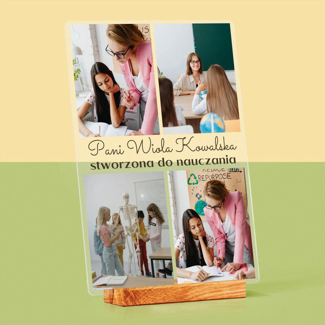 Fotokolaż: Zdjęcia Dla Najlepszego Nauczyciela - Wydruk Na Szkle Akrylowym