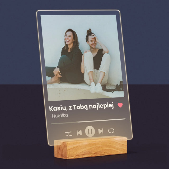 Zdjęcie I Podpis: Spotify Dla Przyjaciółki - Wydruk Na Szkle Akrylowym