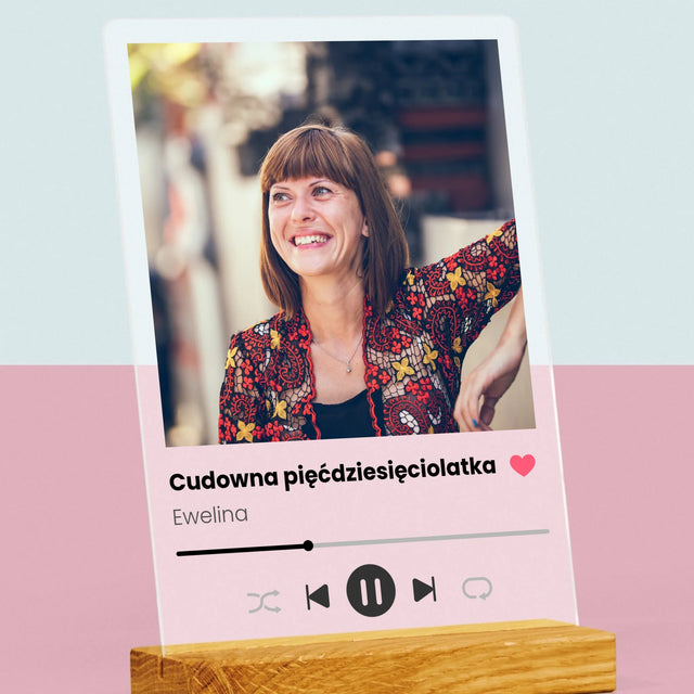 Zdjęcie I Podpis: Spotify Na 50 Urodziny - Wydruk Na Szkle Akrylowym